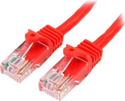 StarTech.com 1 m Red Cat5e Snagless RJ45 UTP Patch Cable - 1m Patch Cord - Ethernet Patch Cable - RJ45 Male to Male Cat 5e Cable (45PAT1MRD