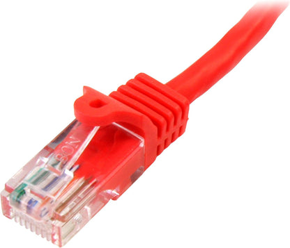 StarTech.com 1 m Red Cat5e Snagless RJ45 UTP Patch Cable - 1m Patch Cord - Ethernet Patch Cable - RJ45 Male to Male Cat 5e Cable (45PAT1MRD