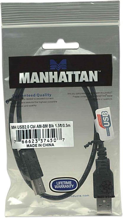 Manhattan Cable USB Negro Negro 0,5 m Schwarz