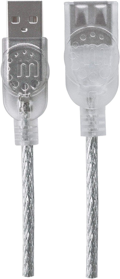 Manhattan 336314 Hi-Speed USB 2.0 Verlängerungskabel ( Typ A Stecker - Typ A Buchse ) 1,8 m silber