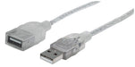 Manhattan 336314 Hi-Speed USB 2.0 Verlängerungskabel ( Typ A Stecker - Typ A Buchse ) 1,8 m silber