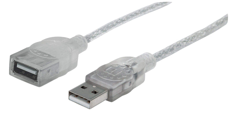 Manhattan 336314 Hi-Speed USB 2.0 Verlängerungskabel ( Typ A Stecker - Typ A Buchse ) 1,8 m silber