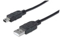 Manhattan 6-Feet Hi-Speed USB Device Cable A Male/Mini-B Male, Black (333375