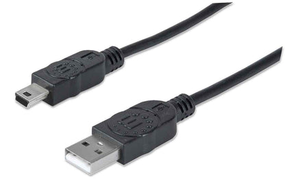 Manhattan 6-Feet Hi-Speed USB Device Cable A Male/Mini-B Male, Black (333375