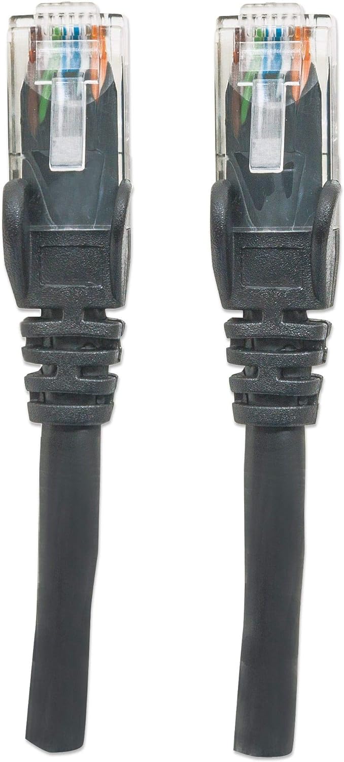 Intellinet Network Patch Cable, Cat6, 3m, Black, CCA, U/UTP, PVC, RJ45, Gold Plated Contacts, Snagless, Booted, Polybag 3 m Cat6, U/UTP, CCA Black