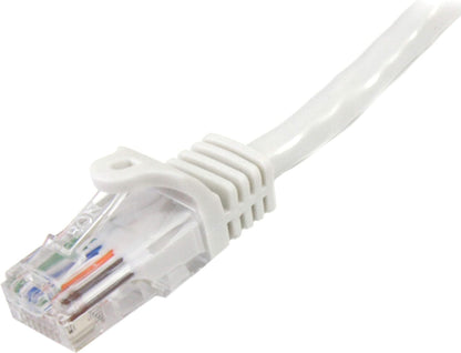 StarTech.com 2 m White Cat5e Snagless RJ45 UTP Patch Cable - 2m Patch Cord - Ethernet Patch Cable - RJ45 Male to Male Cat 5e Cable (45PAT2MWH