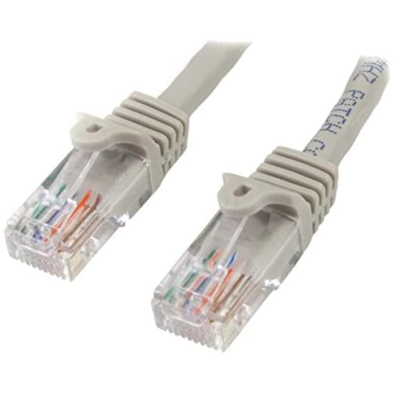 StarTech.com 2 m Gray Cat5e Snagless RJ45 UTP Patch Cable - 2m Patch Cord - Ethernet Patch Cable - RJ45 Male to Male Cat 5e Cable (45PAT2MGR