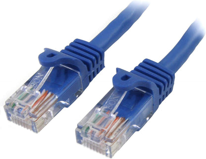StarTech.com 2 m Blue Cat5e Snagless RJ45 UTP Patch Cable - 2m Patch Cord - Ethernet Patch Cable - RJ45 Male to Male Cat 5e Cable (45PAT2MBL