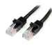 StarTech.com 2 m Black Cat5e Snagless RJ45 UTP Patch Cable - 2m Patch Cord - Ethernet Patch Cable - RJ45 Male to Male Cat 5e Cable (45PAT2MBK
