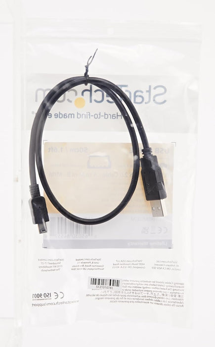 StarTech.com 0.5m Mini USB 2.0 Cable - A to Mini B - M/M (USB2HABM50CM