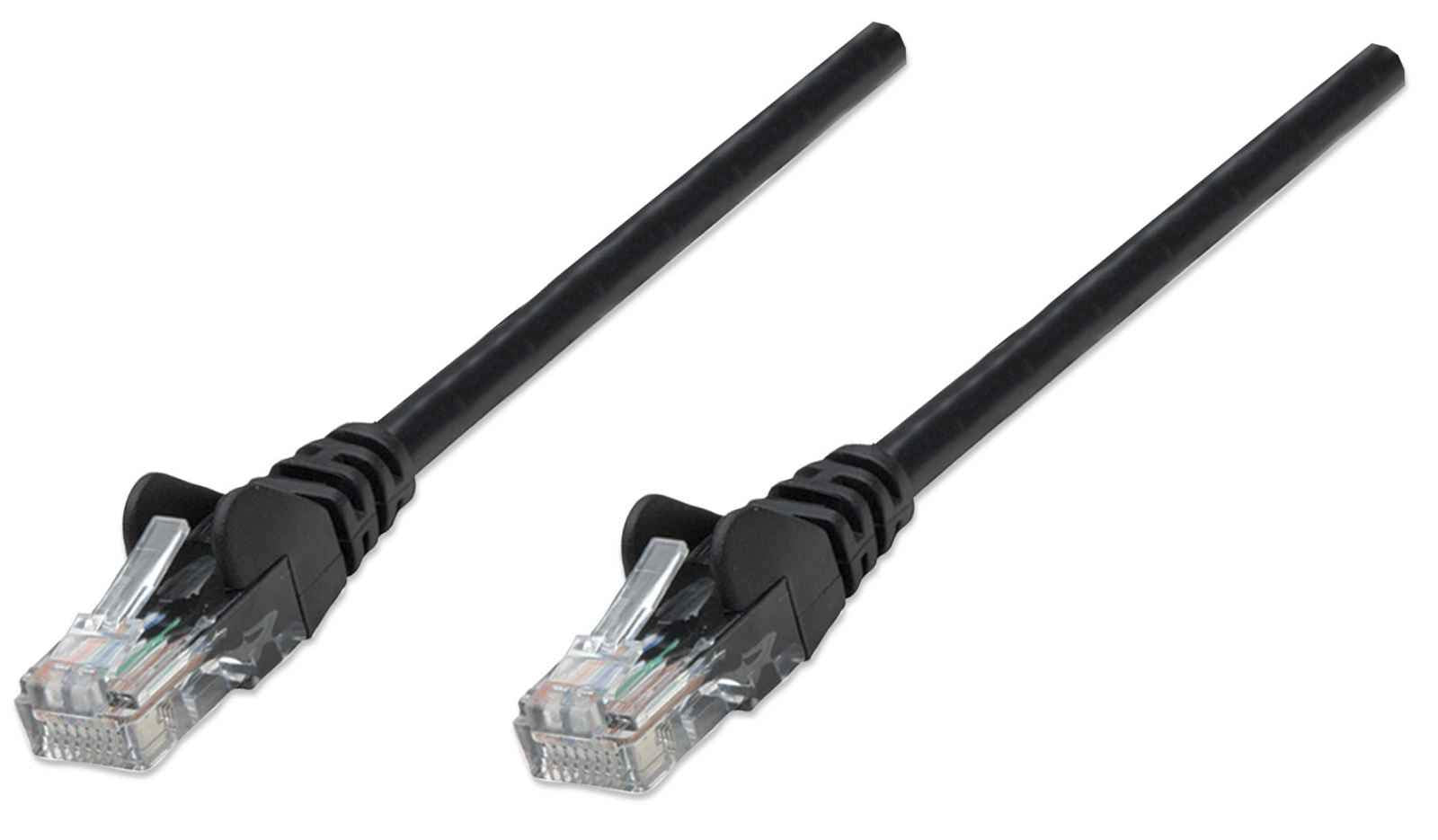 Intellinet Network Patch Cable, Cat6, 5m, Black, CCA, U/UTP, PVC, RJ45, Gold Plated Contacts, Snagless, Booted, Polybag 5 m Cat6, U/UTP, CCA Black