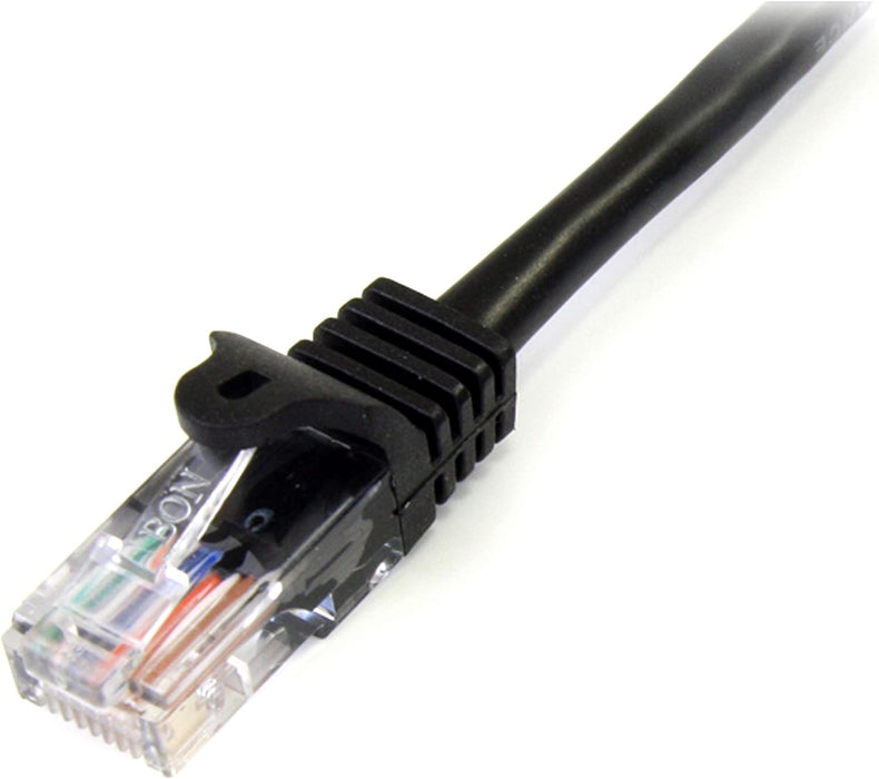 StarTech.com 3 m Black Cat5e Snagless RJ45 UTP Patch Cable - 3m Patch Cord - Ethernet Patch Cable - RJ45 Male to Male Cat 5e Cable (45PAT3MBK