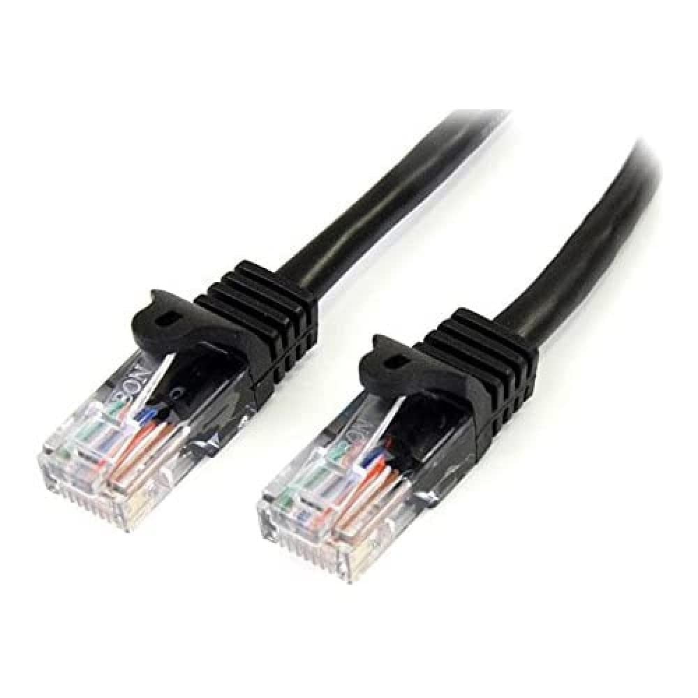 StarTech.com 5m Black Cat5e Snagless RJ45 UTP Patch Cable - 5 m Patch Cord - Ethernet Patch Cable - RJ45 Male to Male Cat 5e Cable (45PAT5MBK