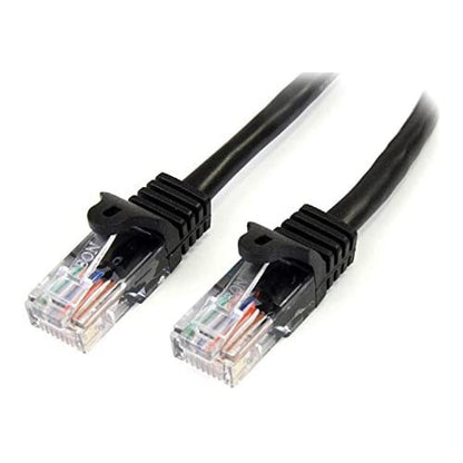 StarTech.com 5m Black Cat5e Snagless RJ45 UTP Patch Cable - 5 m Patch Cord - Ethernet Patch Cable - RJ45 Male to Male Cat 5e Cable (45PAT5MBK