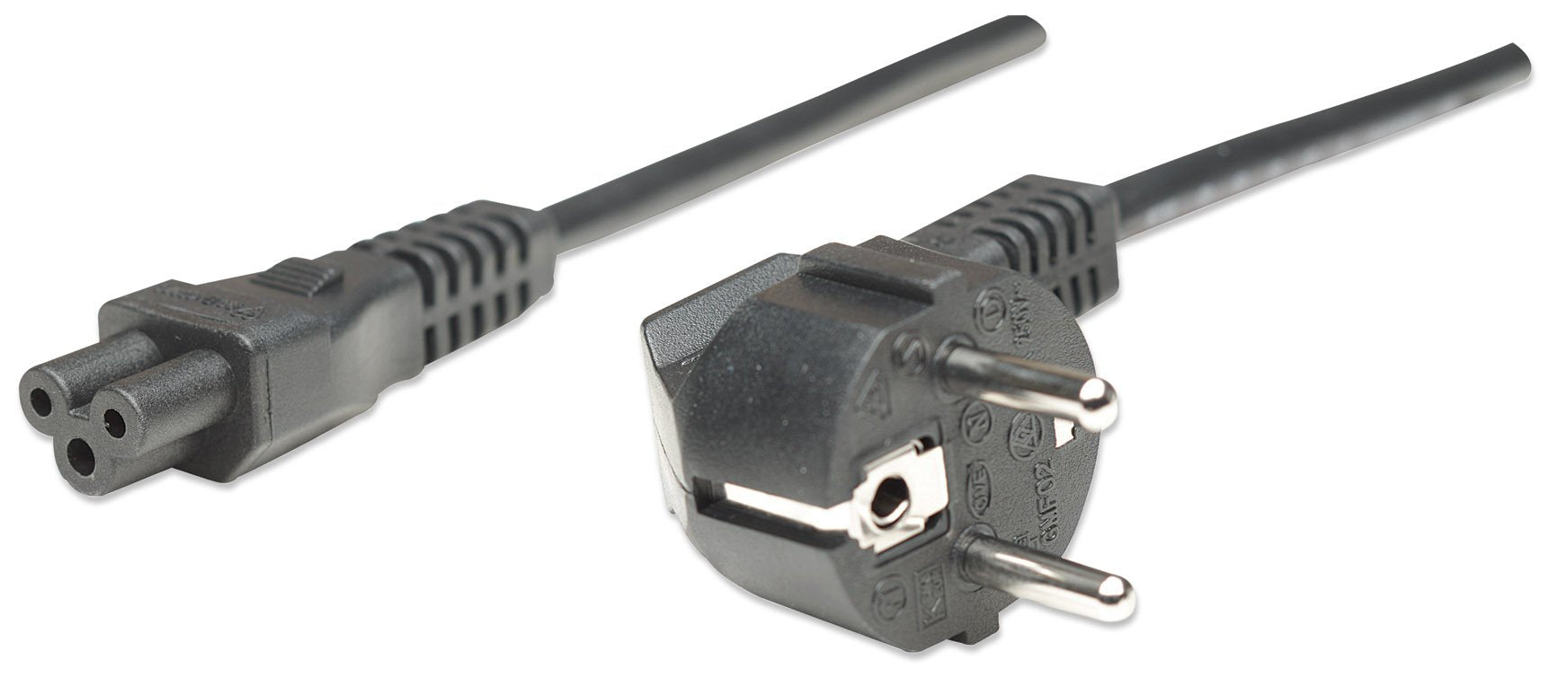 Power Cable/Cord Eu 2Pin/C5 Fem -Triangle/Schuko 1.8M Black