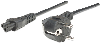 Power Cable/Cord Eu 2Pin/C5 Fem -Triangle/Schuko 1.8M Black