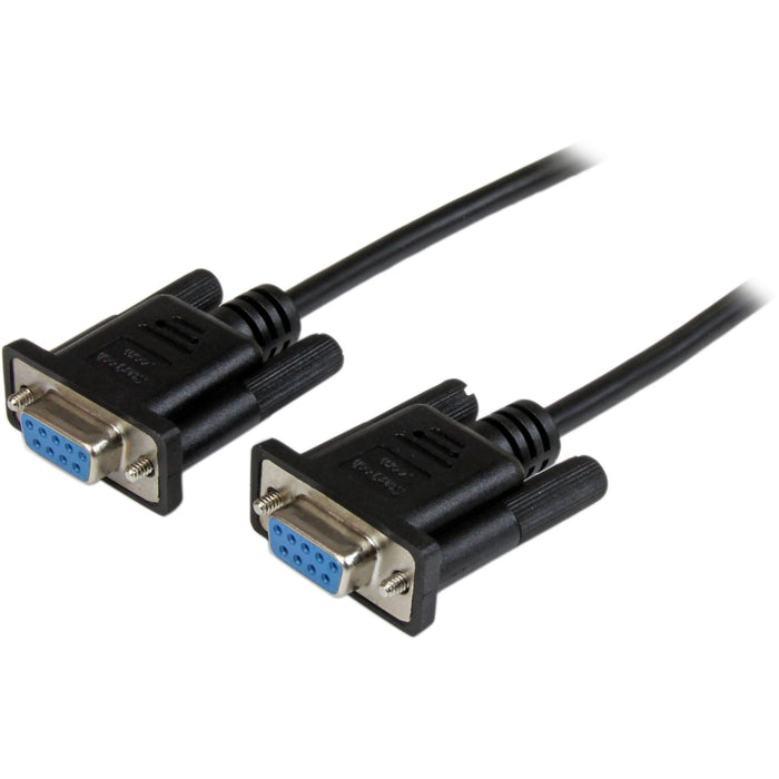 StarTech.com 2m Black DB9 RS232 Serial Null Modem Cable F/F - DB9 Female to Female - 9 pin RS232 Null Modem Cable - 2 meter, Black (SCNM9FF2MBK