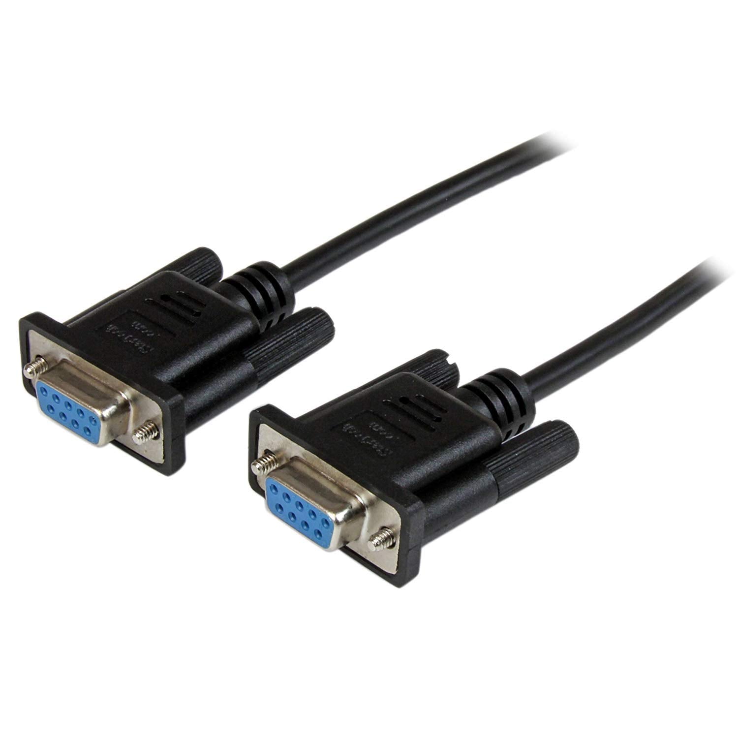 StarTech.com 2m Black DB9 RS232 Serial Null Modem Cable F/F - DB9 Female to Female - 9 pin RS232 Null Modem Cable - 2 meter, Black (SCNM9FF2MBK