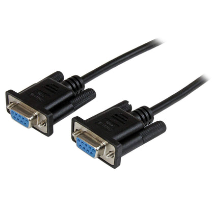 StarTech.com 2m Black DB9 RS232 Serial Null Modem Cable F/F - DB9 Female to Female - 9 pin RS232 Null Modem Cable - 2 meter, Black (SCNM9FF2MBK