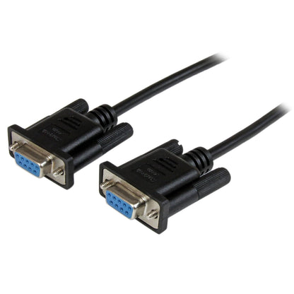 StarTech.com 2m Black DB9 RS232 Serial Null Modem Cable F/F - DB9 Female to Female - 9 pin RS232 Null Modem Cable - 2 meter, Black (SCNM9FF2MBK
