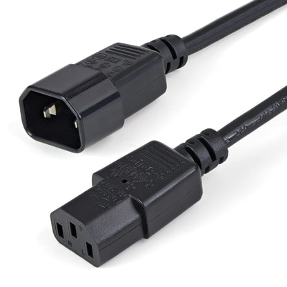 StarTech.com 1m (3ft) Power Extension Cord, C14 to C13, 10A 125V, 18AWG, Computer Power Cord Extension, IEC-320-C14 to IEC-320-C13 AC Power Cable Extension for Power Supply, UL Listed (PXT1001M