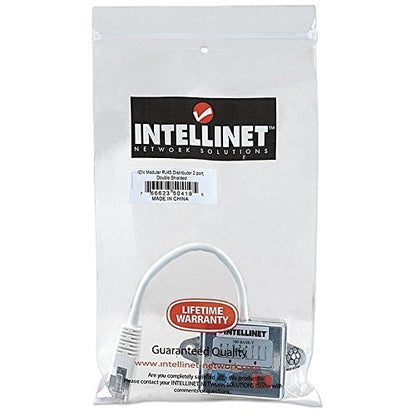 Intellinet 2-Port Cat5-Anschlussteiler doppelt geschirmt (zum Aufsplitten eines RJ45-Netzwerkkabels) 504195 ZWEI STÜCK BENÖTIGT - (ein Verteiler an jedem Ende des Netzwerkkabels