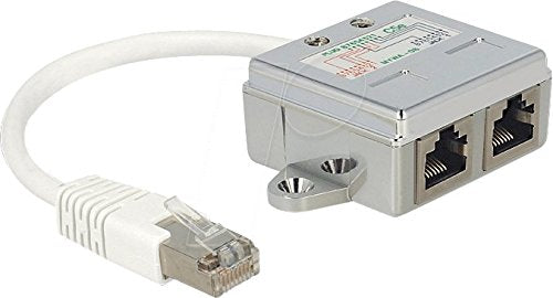 Intellinet 2-Port Cat5-Anschlussteiler doppelt geschirmt (zum Aufsplitten eines RJ45-Netzwerkkabels) 504195 ZWEI STÜCK BENÖTIGT - (ein Verteiler an jedem Ende des Netzwerkkabels