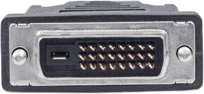 Manhattan HDMI to DVI-D 24+1 Cable, 1.8m, Male to Male, Black, Dual Link, Compatible with DVD-D, Lifetime Warranty, Polybag