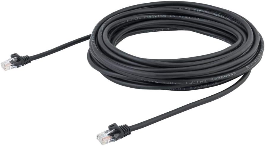 StarTech.com 10m Black Cat5e Patch Cable with Snagless RJ45 Connectors - Long Ethernet Cable - 10 m Cat 5e UTP Cable (45PAT10MBK