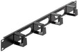 Intellinet 19 Inch Cable Management Panel, 1U, 4 Short Plastic Rings