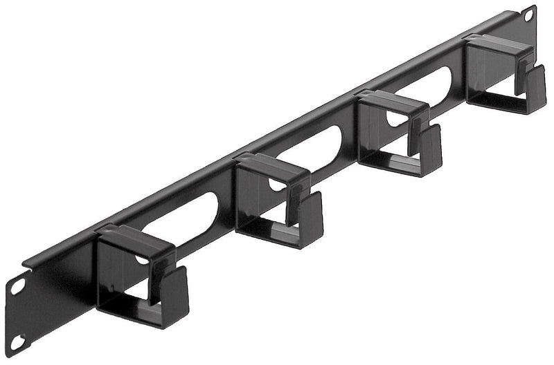 Intellinet 19 Inch Cable Management Panel, 1U, 4 Short Plastic Rings