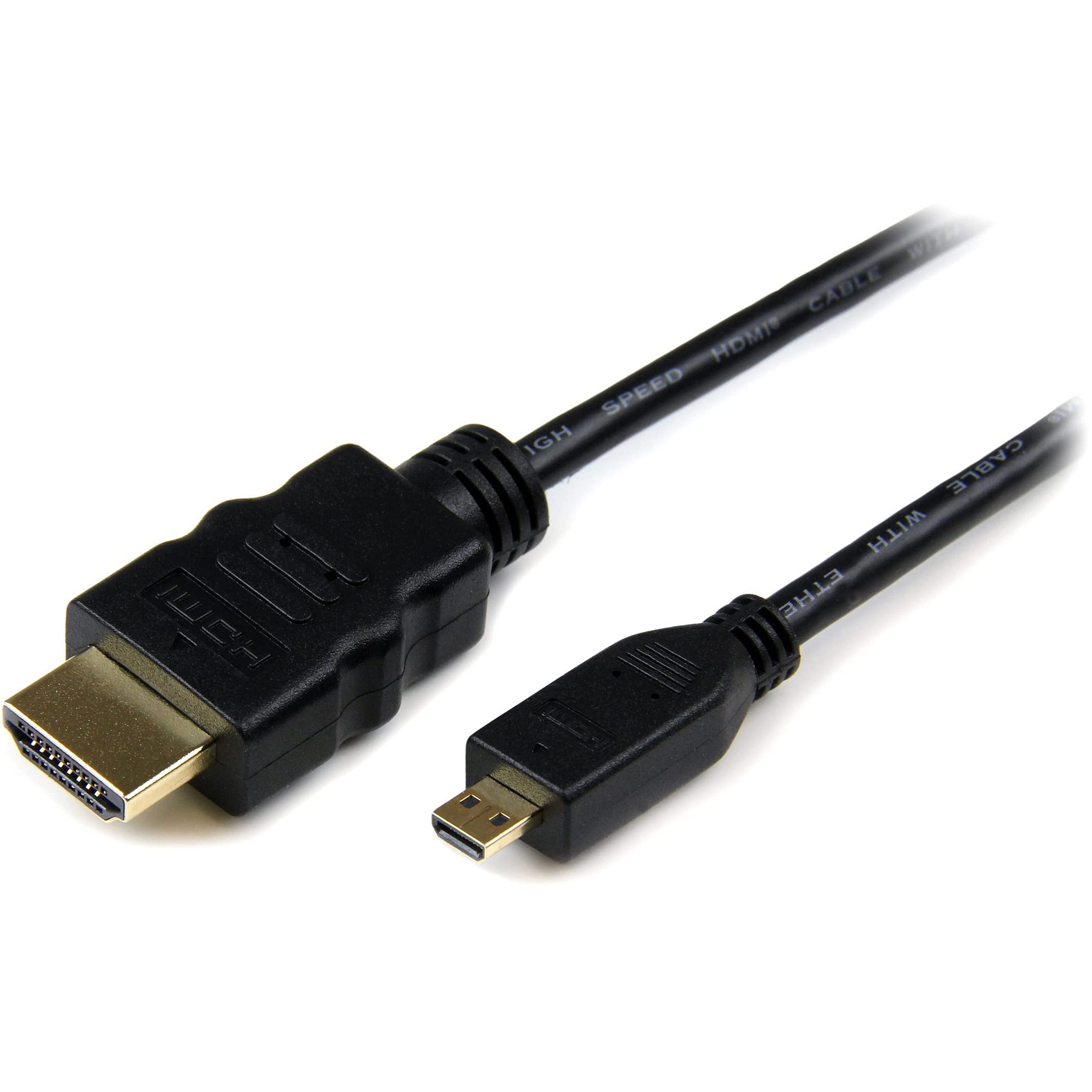 StarTech.com 50cm Micro HDMI to HDMI Cable with Ethernet - 4K 30Hz Video - Durable High Speed Micro HDMI Type-D to HDMI 1.4 Adapter Cable/Converter Cord, UHD HDMI Monitor/TV/Display - M/M (HDADMM50CM