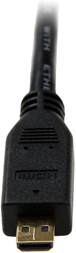 StarTech.com 50cm Micro HDMI to HDMI Cable with Ethernet - 4K 30Hz Video - Durable High Speed Micro HDMI Type-D to HDMI 1.4 Adapter Cable/Converter Cord, UHD HDMI Monitor/TV/Display - M/M (HDADMM50CM