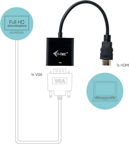 I-Tec Adapter HDMI VGA 1.080p / 60Hz, schwarz
