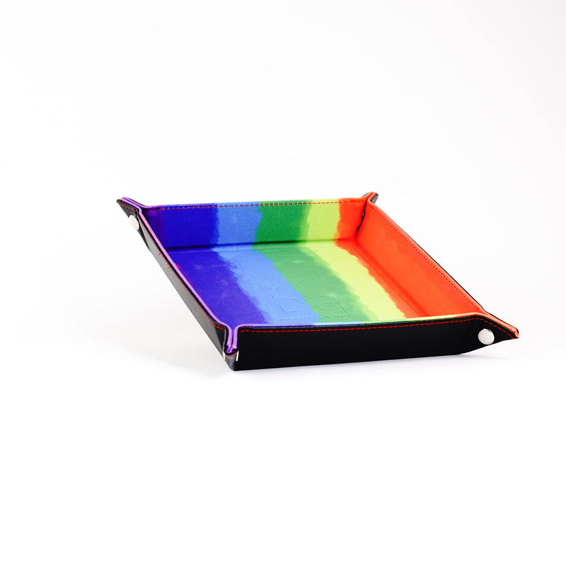 Metallic Dice Games LIC538 10 x 10 in. Velvet Folding Dice Tray44; Watercolor Rainbow