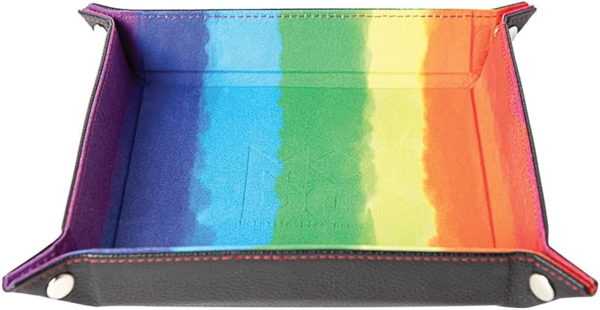Fold Up Velvet Dice Tray: Watercolour Rainbow