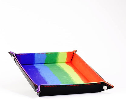 Fold Up Velvet Dice Tray: Watercolour Rainbow