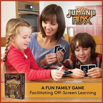 LOONEY LABS Jumanji Fluxx Card Game - Best Jumanji Game Fun Family Games for Kids and Adults Deluxe Card Games Jumanji Board Game Party Games Kid Teens Adult 2-6 Player Games Ages 8+ Specialty Edition