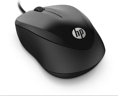HP 1000 - Ratón con Cable (1200 PPP, 2 Botones y Rueda de Desplazamiento, 1,5 m de Cable, ConexiónUSB, Windows), Color Negro