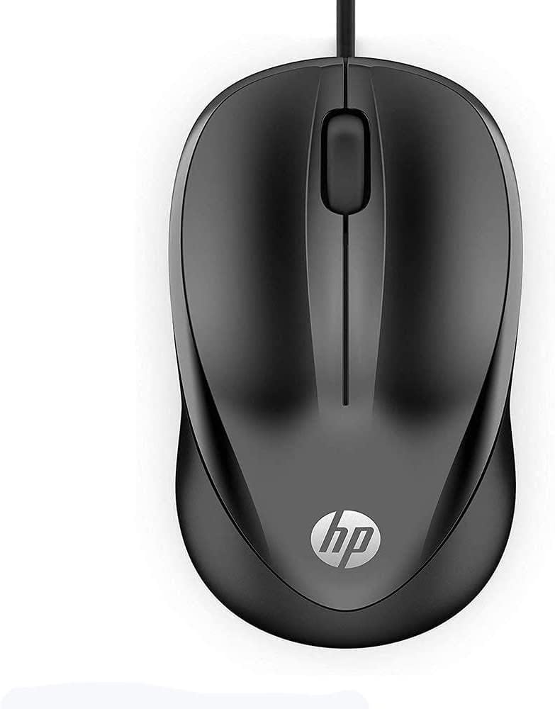 HP 1000 - Ratón con Cable (1200 PPP, 2 Botones y Rueda de Desplazamiento, 1,5 m de Cable, ConexiónUSB, Windows), Color Negro