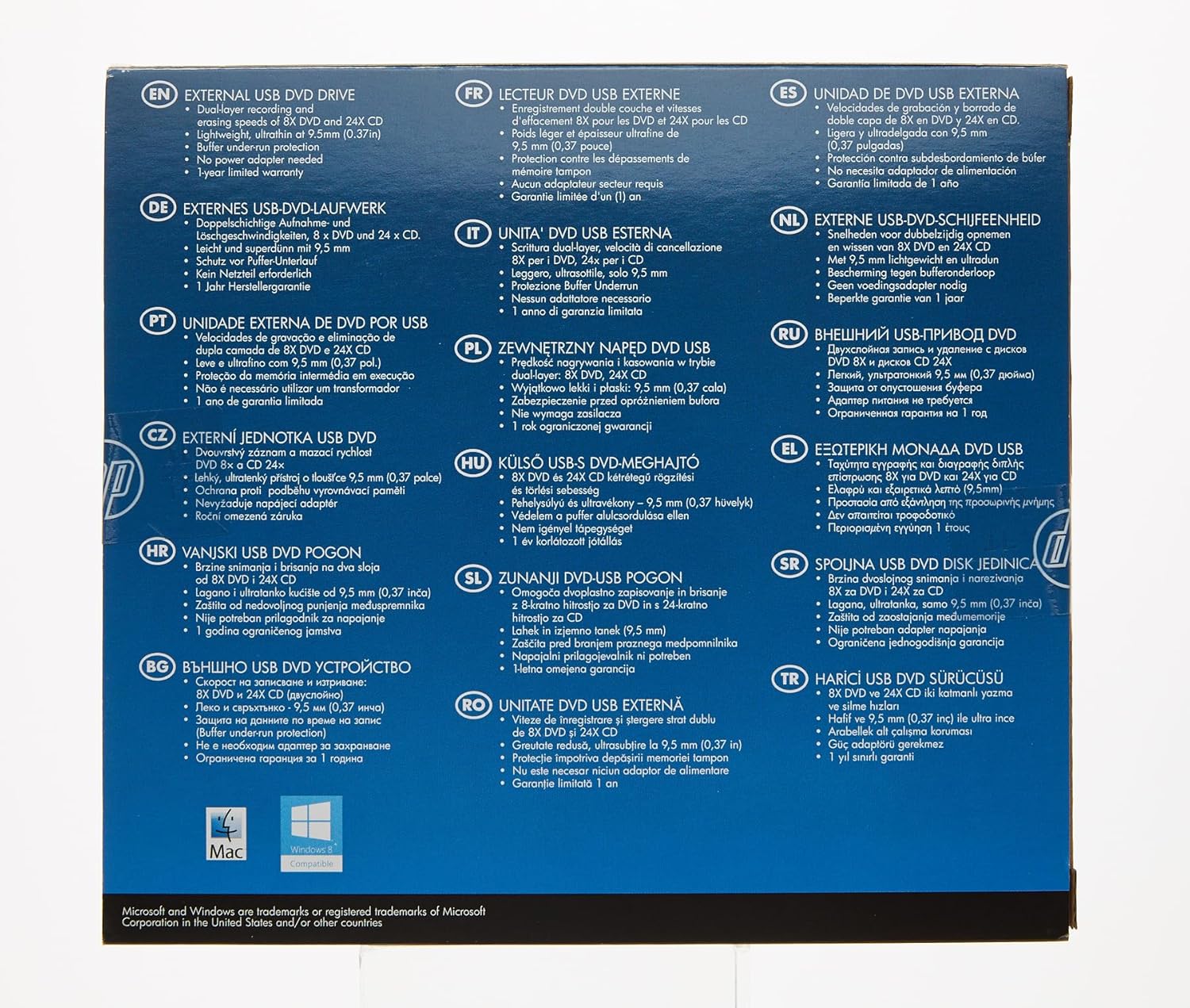 HP USB External Dvdrw Drive Black (F6V97Aa