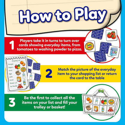 Orchard Toys Shopping List Memory and Matching Pairs Large Card Game, Food Shop & Trolley Snap Cards for Kids Educational Games and Toys for Toddler and Children, 3+ Year Olds, Girls & Boys