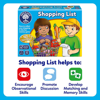 Orchard Toys Shopping List Memory and Matching Pairs Large Card Game, Food Shop & Trolley Snap Cards for Kids Educational Games and Toys for Toddler and Children, 3+ Year Olds, Girls & Boys