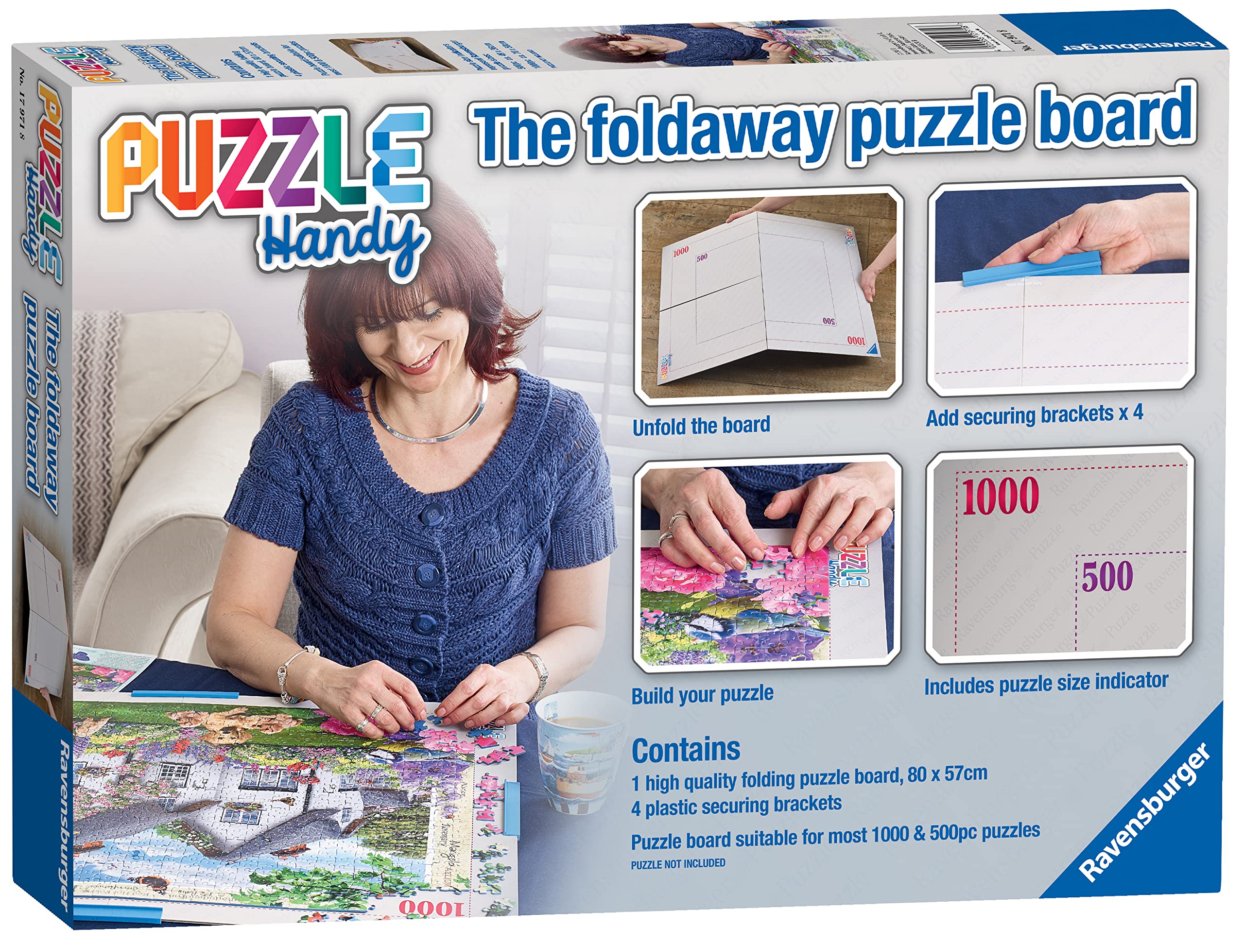 Ravensburger Jigsaw Puzzle Board - Portable Foldable Accessory Storage - Suitable for 500 and 1000 Pieces