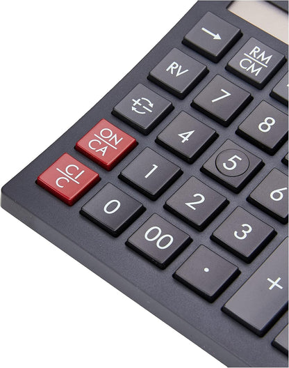 Canon AS-1200 Calculator Desktop Battery/Solar Mark-up 12 Digit 3 Memory Keys Dark Grey Ref 4599B001AA, 215596