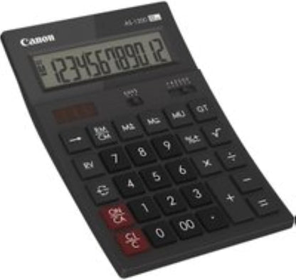 Canon AS-1200 Calculator Desktop Battery/Solar Mark-up 12 Digit 3 Memory Keys Dark Grey Ref 4599B001AA, 215596