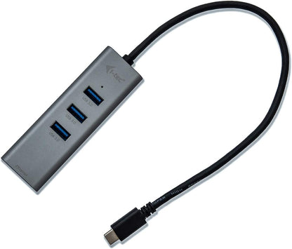 i-tec HUB USB-C con Ethernet 10/100/1000 Mbps e 3 Porte USB 3.0 in Alluminio