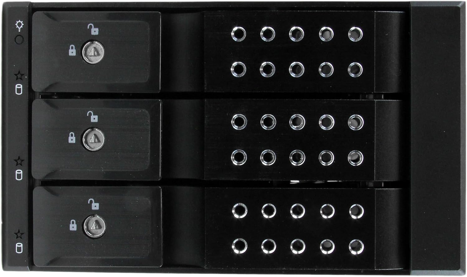 StarTech.com 3-Bay Hot Swap Backplane for 3.5in SAS II/SATA III - 6 Gbps HDD - Aluminum Trayless Mobile Rack Backplane (HSB3SATSASBA) 2x 5.25 Inch Bay 3-Bay (3.5 Inch SATA/SAS)