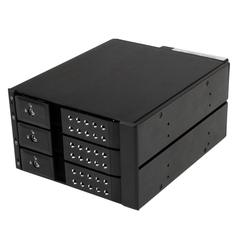 StarTech.com 3-Bay Hot Swap Backplane for 3.5in SAS II/SATA III - 6 Gbps HDD - Aluminum Trayless Mobile Rack Backplane (HSB3SATSASBA) 2x 5.25 Inch Bay 3-Bay (3.5 Inch SATA/SAS)