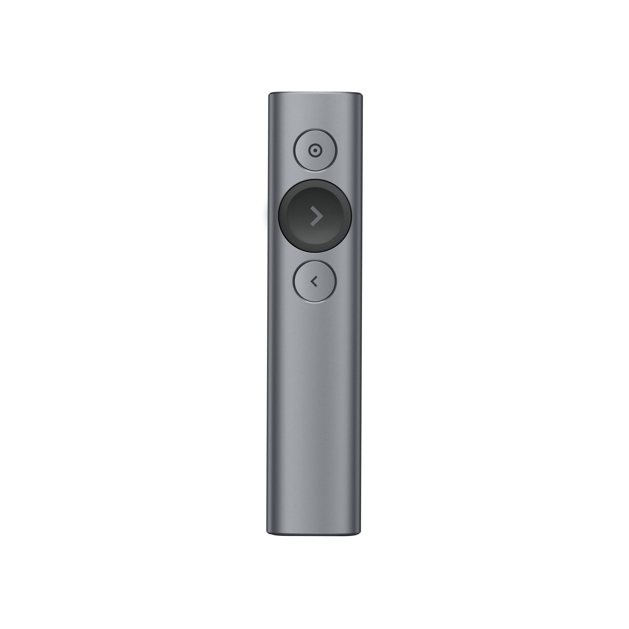 Logitech Spotlight Wireless Presentation Remote, 2.4 GHz and Bluetooth, USB-Receiver, Digital Laser Pointer, 30-Meter Operating Range, Dual Connectivity, Timer, PC/Mac/Android/iOS